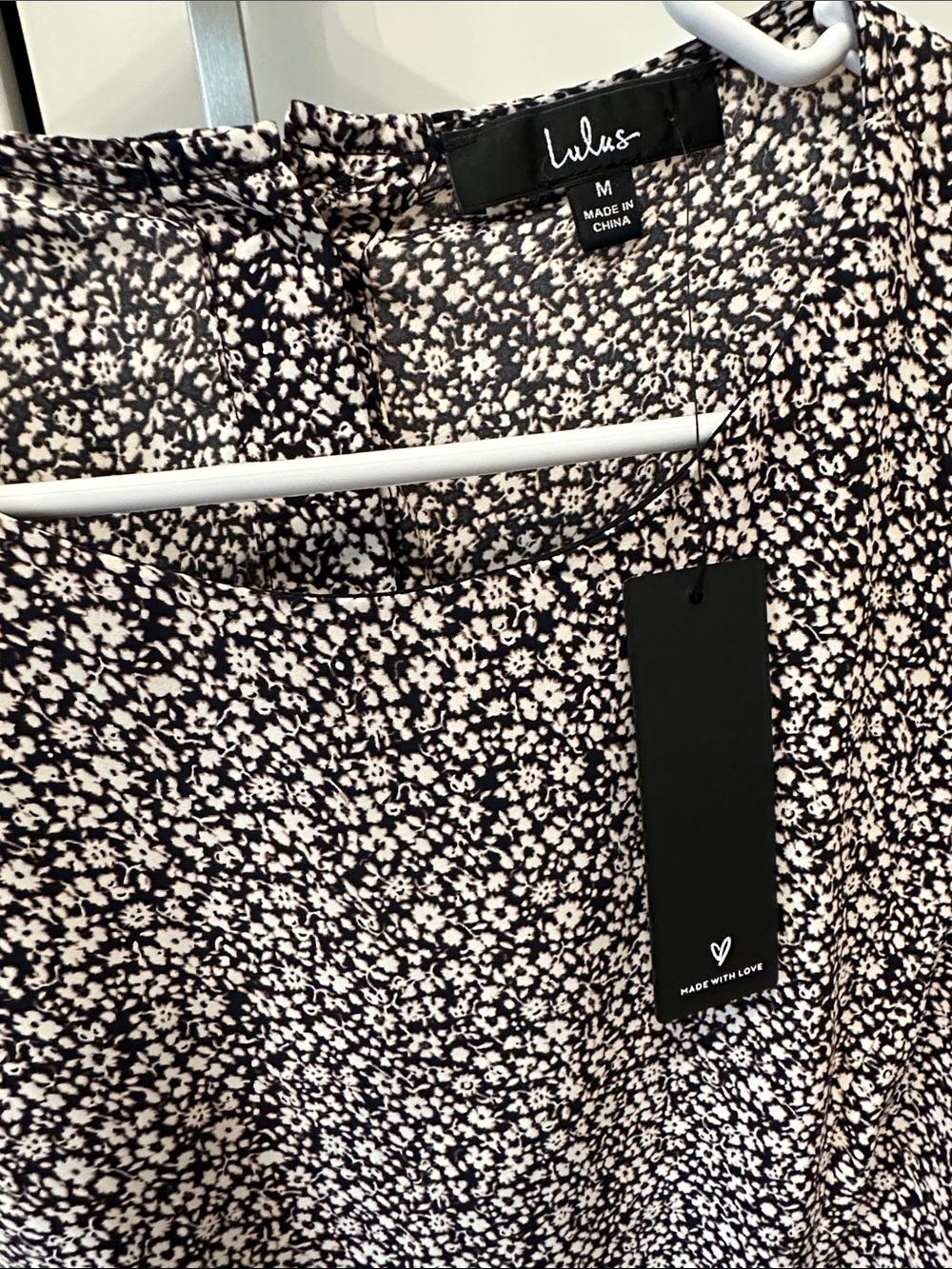 Lulu's Black and White Floral Mini Dress